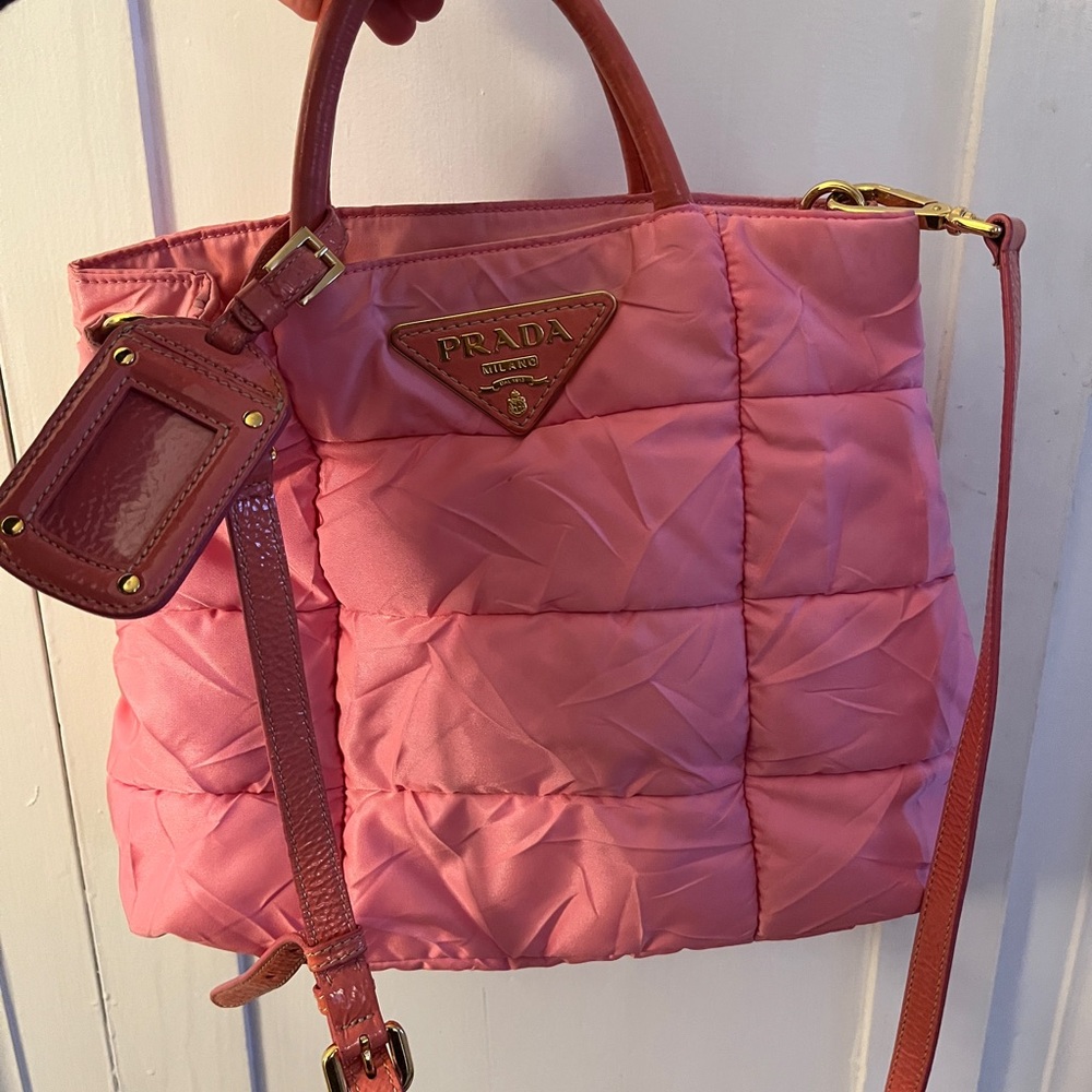 Prada Pink Quilted Tessuto Bag